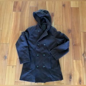 Wool jacket pea coat brown size Small